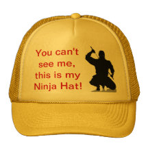 ninja, You can't see me,this is my Ninja Hat!