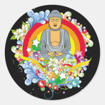 Nirvana Buddha Round Sticker