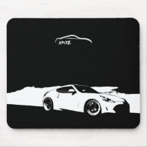 Nissan 370z Rolling Shot with Brush Stroke Mouse Pad