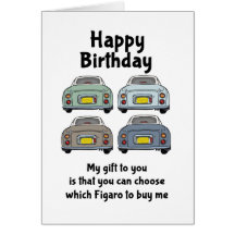 Nissan Figaro - 4 Seasons Birthday Card