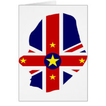 Niue flag map card