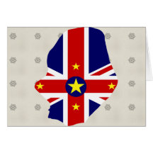 Niue Flag Map full size Greeting Cards