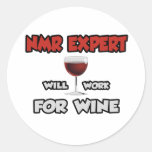 NMR Expert ... Will Work For Wine Round Stickers