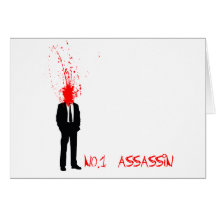 No1 assasin greeting cards