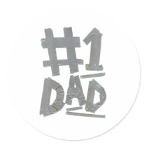 No.1 Dad (Duct Tape) Round Stickers