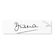 No.34 The signature of Princess Diana. Bumper Sticker