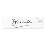 No.34 The signature of Princess Diana. bumper stickers