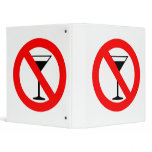 No Alcohol Sign binders