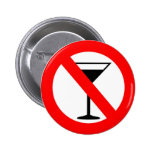 No Alcohol Sign Pin
