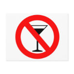 No Alcohol Sign postcards
