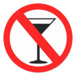 No Alcohol Sign stickers