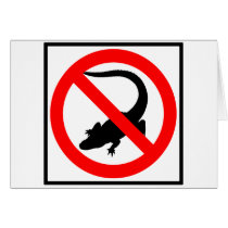 No Alligators Highway Sign Cards