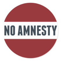 No Amnesty Round Stickers