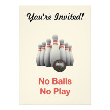 No Balls Bowling Custom Invite