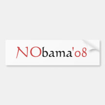 NO, bama, '08 Bumper Sticker