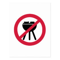 No BBQ barbecue postcards