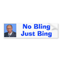 No Bling, Just Bing Bumper Stickers