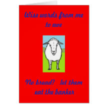 No bread?   Let them eat the banker. Greeting Cards