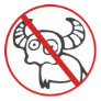NO Buffaloes ⚠ Funny Thai Sign ⚠ Round Sticker