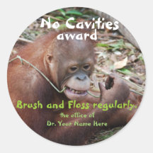 No Cavities  Dentist Award for Children Sticker