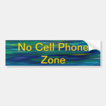 'no cell phone zone' sticker bumper stickers