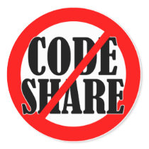 No Codeshare! Round Stickers