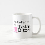 No Coffee Equals Total Bitch Coffee Mug