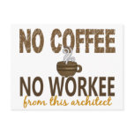 No Coffee No Workee Architect Postcards
