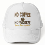 No Coffee No Workee Captain Hats