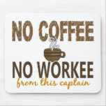No Coffee No Workee Captain Mousepad
