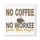 No Coffee No Workee Major Fridge Magnets
