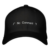 No Comment Embroidered Baseball Caps