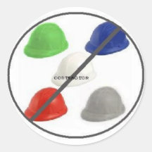 No Contractors Round Stickers