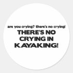 No Crying - Kayaking Round Stickers