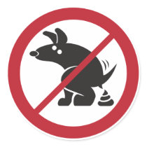 No Dog Poop Allowed Stickers
