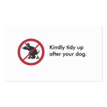 No Dog Poop Business Card G-Rated