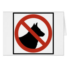 No Dogs Allowed / No Pets Highway Sign Greeting Cards