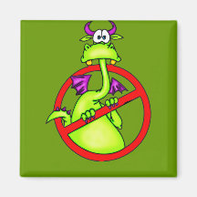 No Dragons Allowed Symbol Fridge Magnets