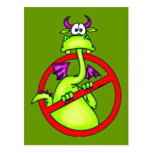 No Dragons Allowed Symbol Post Cards