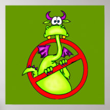 No Dragons Allowed Symbol Print