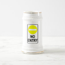 No Entry Road Sign Traffic Cartoon Graphic Design Mugs