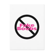 No Fake Boobs Post Card