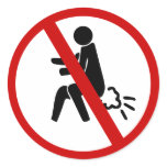 NO Farting ⚠ Funny Thai Toilet Sign ⚠ Round Sticker