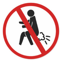 NO Farting ⚠ Funny Thai Toilet Sign ⚠ Round Sticker