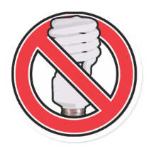 No Fluorescent Lighting Stickers