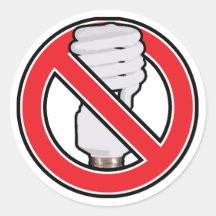 No Fluorescent Lighting Stickers