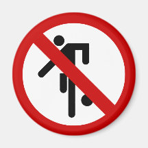 NO Football [Soccer] ⚠ Thai Park Sign ⚠ Fridge Magnet