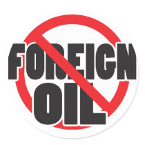 No Foreign Oil Round Stickers