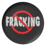 NO FRACKING! End Fracking Party Plates