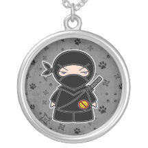 No Fun! Ninjadorables Grey Necklace